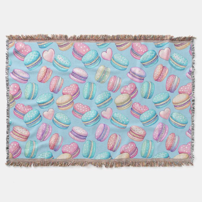 Cobertor de Arremesso de Macaron Pastel (Frente)