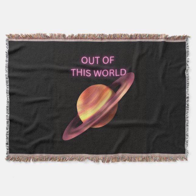 Cobertor de Arremesso de Saturno Fora deste Mundo  (Frente)