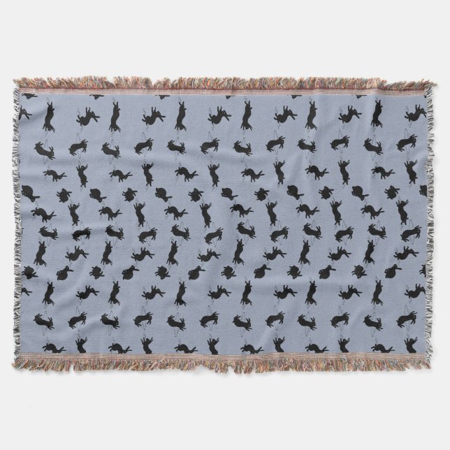 Cobertor de Arremesso dos Binky Bunnies (Azul Clar (Frente)