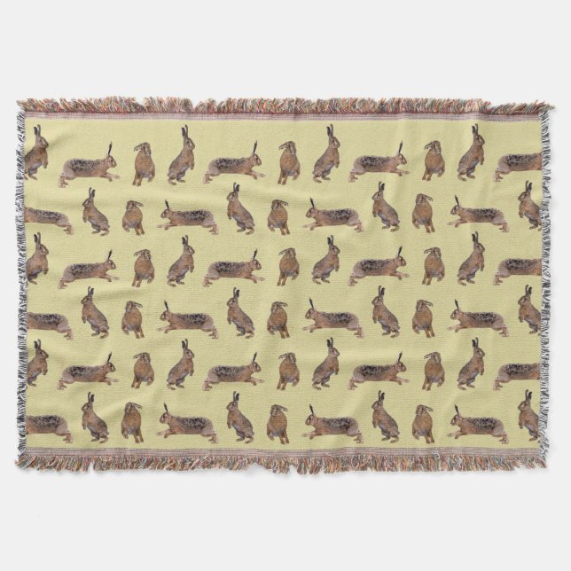 Cobertor de Arremesso Hare Frenzy (Amarelo) (Frente)