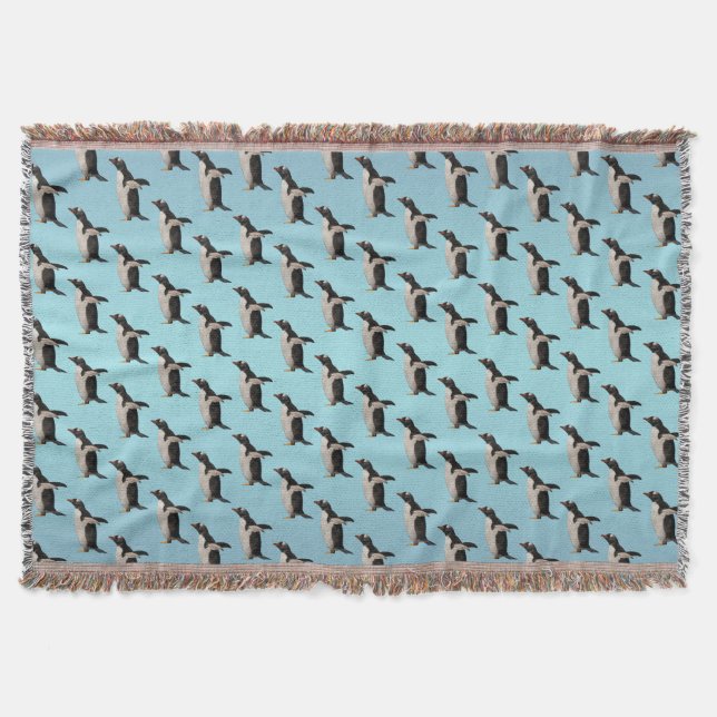 Cobertor de Arremesso Penguin Frenzy (Mistura Azul (Frente)