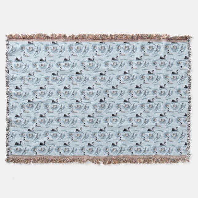 Cobertor de Arremesso Swan Frenzy (Azul Claro) (Frente)