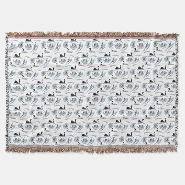 Cobertor de Arremesso Swan Frenzy (escolha a cor) (Frente)