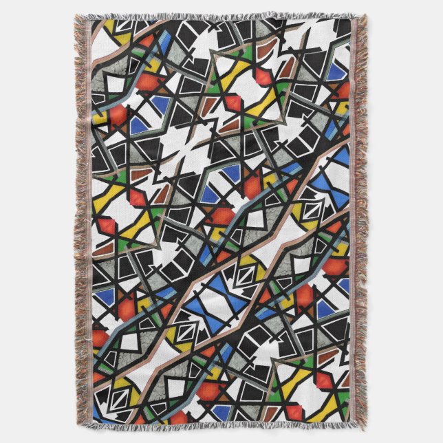 Cobertor de Arte Abstrata Geométrica (Frente Vertical)