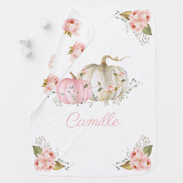 Cobertor De Bebe Abóbora Rosa Personalizada Menina Blanket