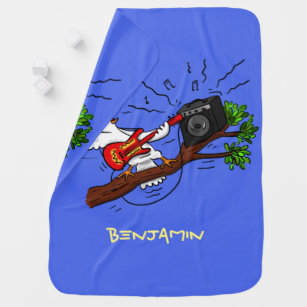 Cobertor De Bebe Batuta engraçada tocando cartoon de violão