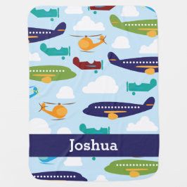 Cobertor De Bebe Blanket de bebê de menino personalizado de avião