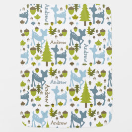 Cobertor De Bebe Blue Deer Personated Baby Blanket