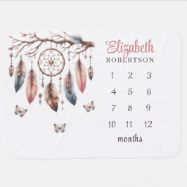 Cobertor De Bebe Boho Baby Milestone Blanket - Dreamcatcher Persona