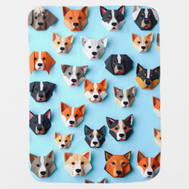 Cobertor De Bebe Cachorro Fofo de Origami - Macio e confortável