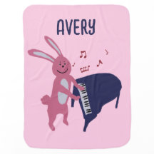 Coelho de Desenho Animado Tocando Piano Personaliz
