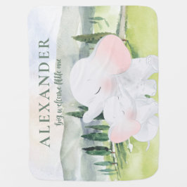 Cobertor De Bebe Elephant Big Welcome Little One Cote Personalizado