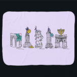 Cobertor De Bebe Feriado nos Edifícios de Nova Iorque Hanukkah NYC<br><div class="desc">Apresenta uma ilustração original de caneta e tinta de vários pontos de referência "vestidos" para a temporada de férias de Chanucá! Não vê o que está procurando? Precisa de ajuda para a personalização? Entre em contato com Rebecca para ter algo projetado só para você.</div>