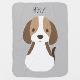 Cobertor De Bebe Filhinho de cão de cinza bonito