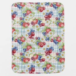 Cobertor De Bebe Flores e Frutas