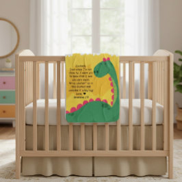 Cobertor De Bebe Folheto do Dinossaur Bebê com Mensagem Personaliza