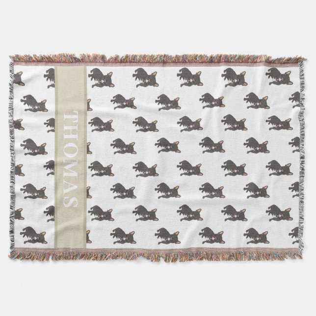 Cobertor de Bebê Frenchie Personalizado (Brindle P (Frente)