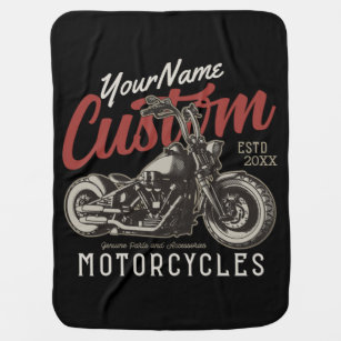 Cobertor De Bebe Garagem Personalizada do Biker Cruiser de Motocicl