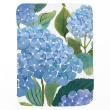 Hortênsia Azul Floral Costeira Aquarela