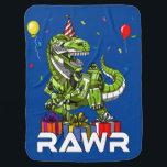 Cobertor De Bebe Kids T-Rex Dinossaur Robot Rawr Birthday Boy Party<br><div class="desc">Kids T-Rex Dinossaur Robot Rawr Birthday Boy design para amantes de dinossauros.</div>