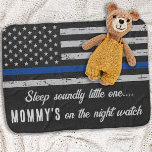 Cobertor De Bebe Mamãe da Polícia da Linha Azul Thin Night Watch