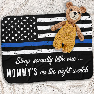 Cobertor De Bebe Mamãe da Polícia de Thin Blue Line B