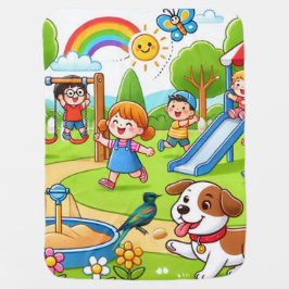 Cobertor De Bebe "Molas Brancas: Cartoon Cudles Baby Blanket"