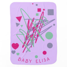 Nome do Bebê Escreve Formas Tocam Roxo Rosa