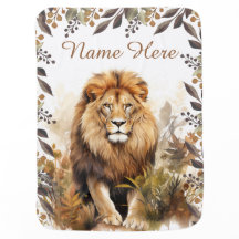 Nome Personalizado Leão Watercolor Personalizado