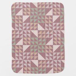 Cobertor De Bebe Padrão de Colcha Geométrica Rosa Empoeirada
