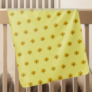Cobertor De Bebe Padrão Invisível da Flor Amarela em