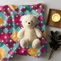 Padrão natal patchwork amarelo roxo magenta