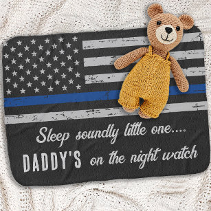 Cobertor De Bebe Pai da Polícia da Linha Azul Thin Night Watch