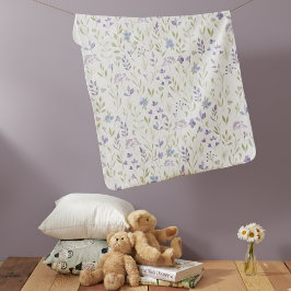 Cobertor De Bebe Purple Wildflower Pattern Baby Blanket