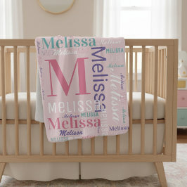 Cobertor De Bebe Raparigas de Nomes Personalizados