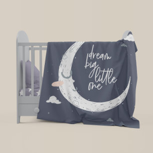 Cobertor De Bebe Sonhe uma lua grande + nuvens personalizadas
