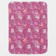 Cobertor De Bebe Teste padrão bonito das corujas cor-de-rosa de (Frente)