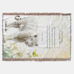 Cobertor de Devoção Tigre Branco e Lírios