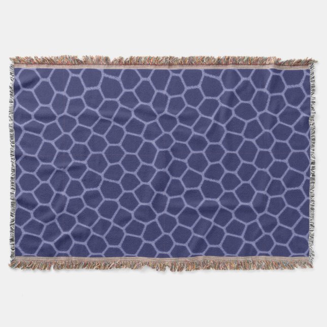 Cobertor de Fleece com Estampa de Girafa Azul Escu (Frente)