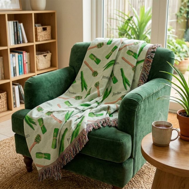 Cobertor de Fleece com Padrão de Folha de Pandan (Criador carregado)