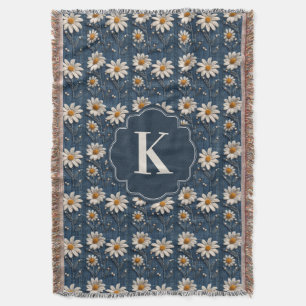 Cobertor de Jeans com Margarida Bordada   Monogram