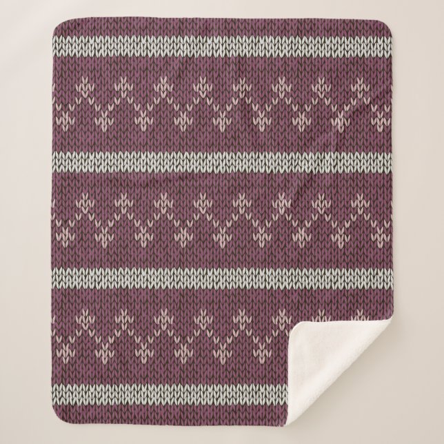 Cobertor de Lã com Padrão de Tricô Aconchegante em (Frente)