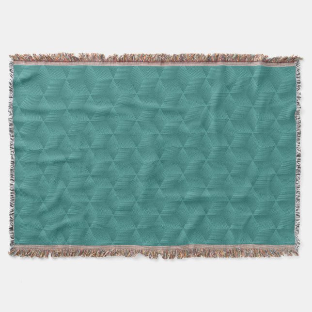 Cobertor de lançamento azul-verde com um padrão de (Frente)