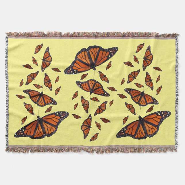 Cobertor de lançamento Borboleta Monarca (Amarelo) (Frente)
