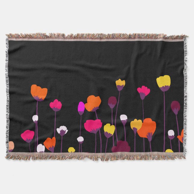 Cobertor de Lançamento de Arte de Flor Vibrante Mo (Frente)
