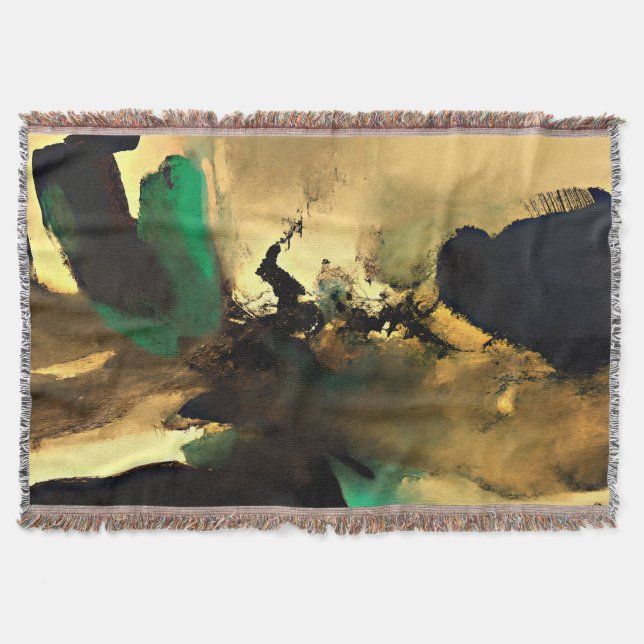 Cobertor de lançamento de arte oriental abstrata,  (Frente)