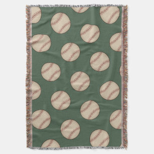 Cobertor de lançamento de beisebol vintage verde