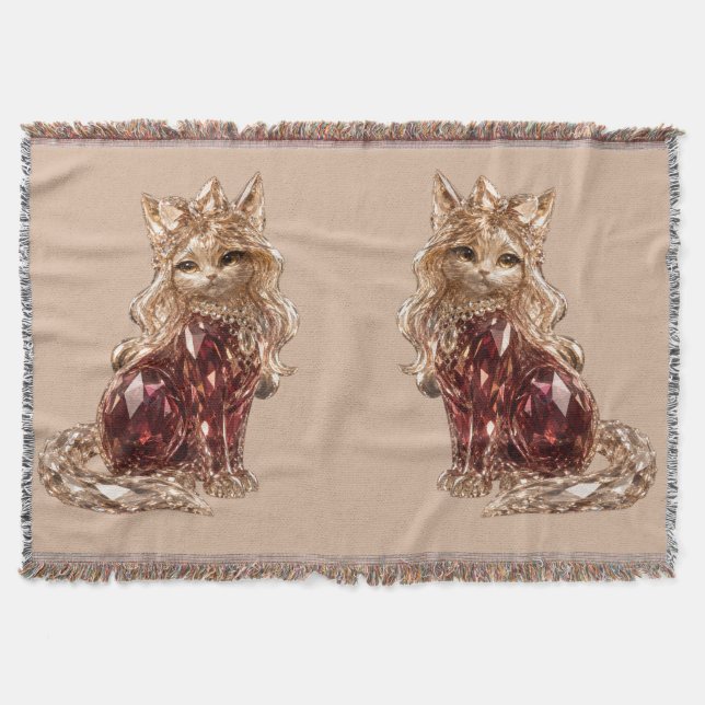 Cobertor de lançamento de gato fofo de cristal cin (Frente)