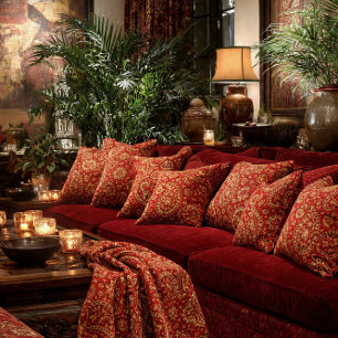Cobertor de lançamento de paisley vermelho e doura