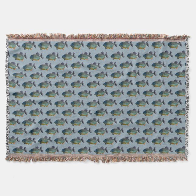 Cobertor de Lançamento Frenesi de Piranha (Azul) (Frente)